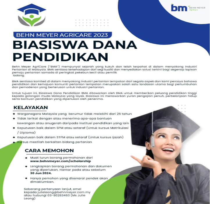 Biasiswa Behn Meyer AgriCare Education Fund Scholarship